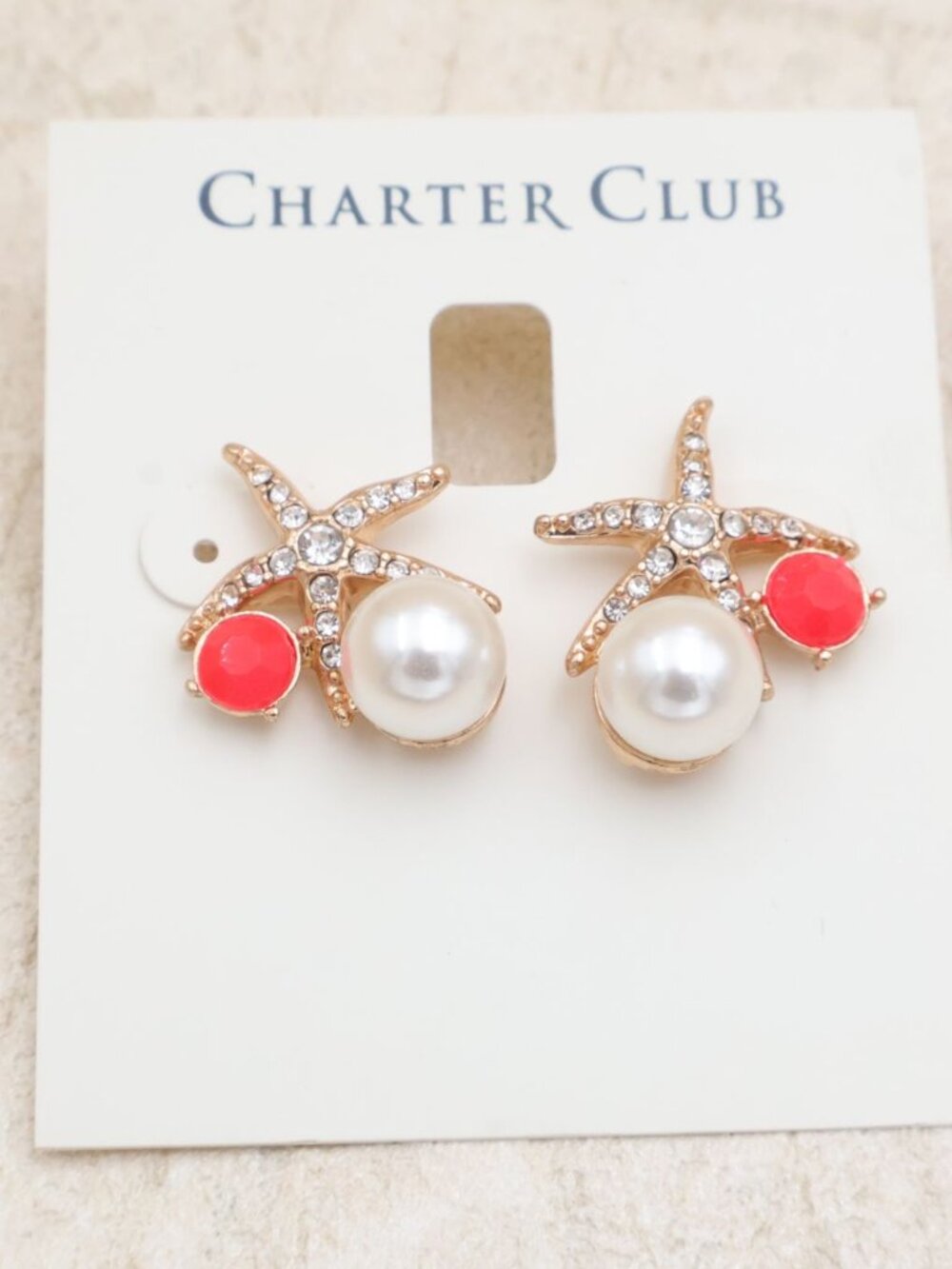 Charter Club Starfish Pearl Stud Earrings